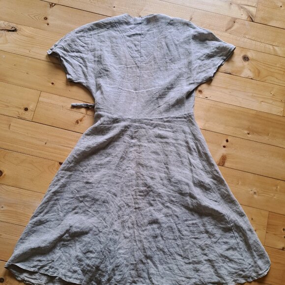 Handmade RAW LINEN Wrap dress - Picture 5 of 5
